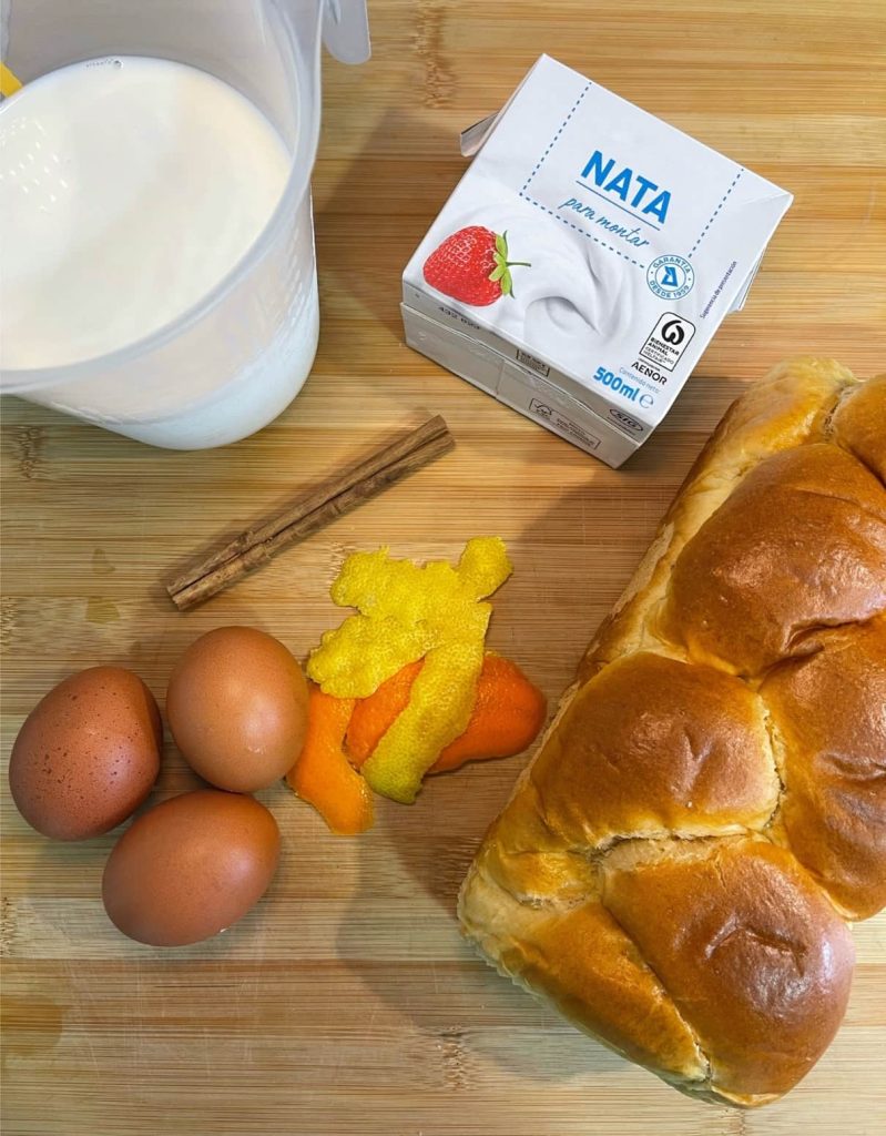 Ingredientes receta torrijas de brioche